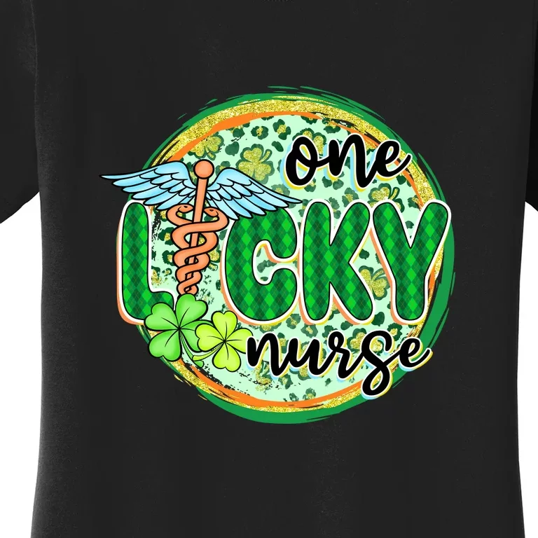 One Lucky Nurse Scrub RN ICU ER St Patricks Day Nurses Women Women's T-Shirt