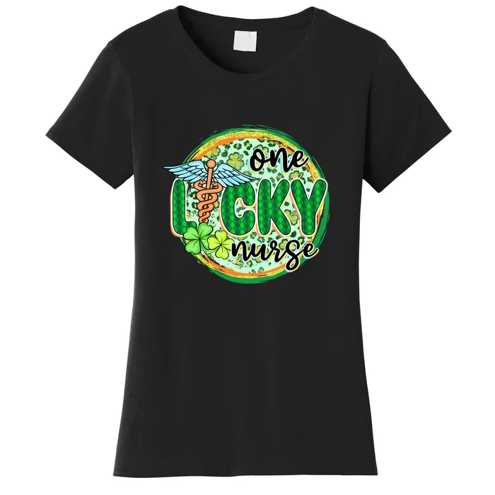 One Lucky Nurse Scrub RN ICU ER St Patricks Day Nurses Women Women's T-Shirt