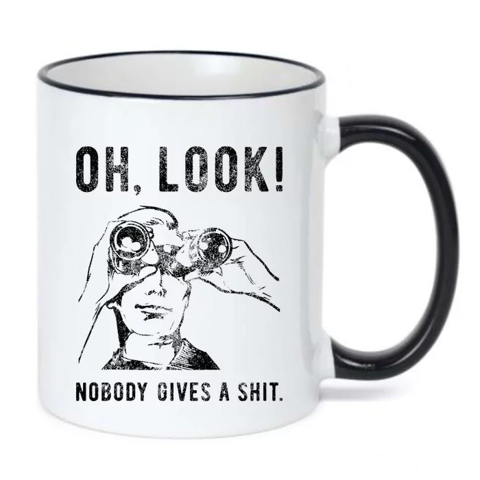 Oh Look Nobody Gives Funny Sarcastic Mocking Novelty Graphic Black Color Changing Mug