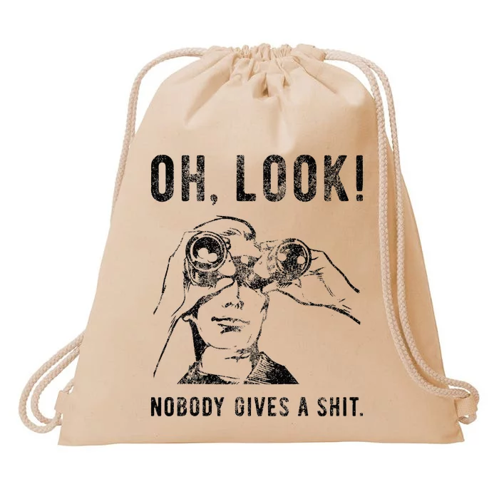 Oh Look Nobody Gives Funny Sarcastic Mocking Novelty Graphic Drawstring Bag