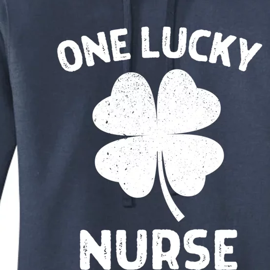 One Lucky Nurse St Patricks Day Green Shamrock Leaf Women's Pullover Hoodie