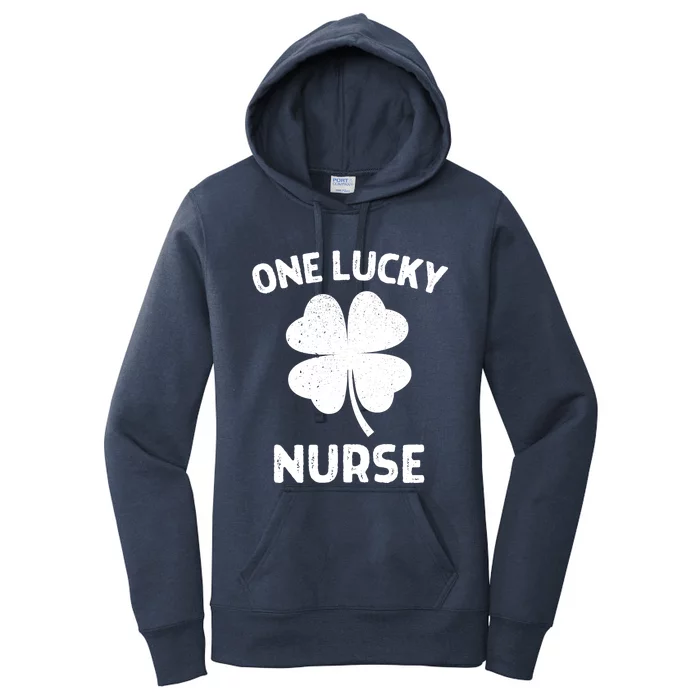 One Lucky Nurse St Patricks Day Green Shamrock Leaf Women's Pullover Hoodie