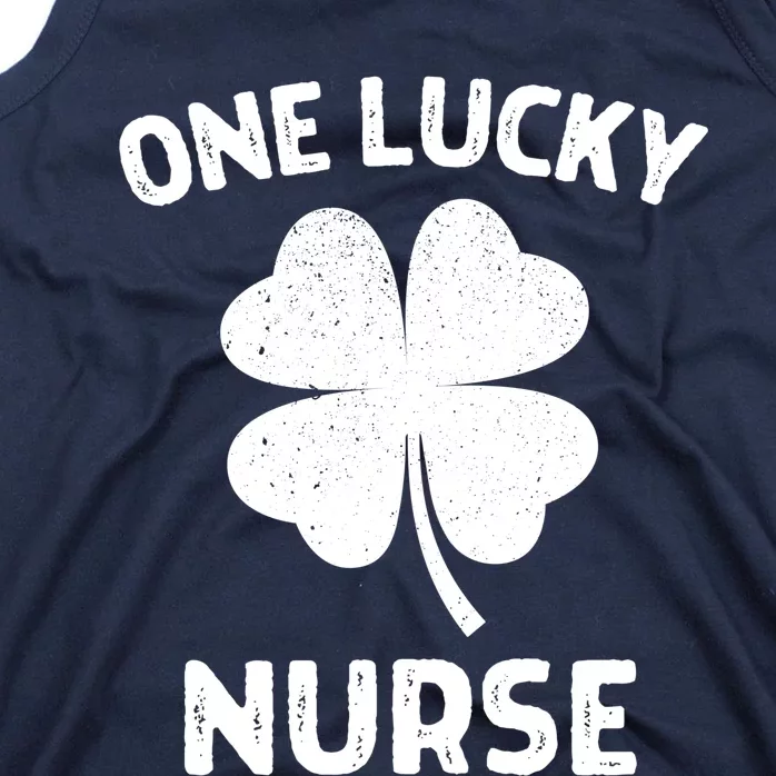 One Lucky Nurse St Patricks Day Green Shamrock Leaf Tank Top