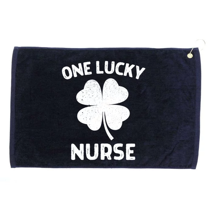 One Lucky Nurse St Patricks Day Green Shamrock Leaf Grommeted Golf Towel