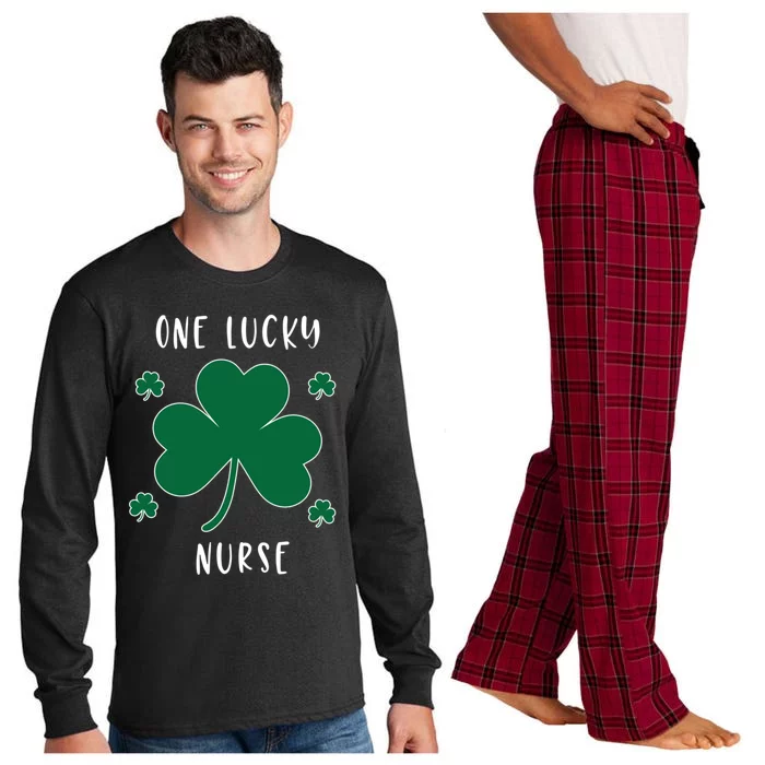 One Lucky Nurse St Patrick's Day Irish Shamrock Nurse Cute Gift Long Sleeve Pajama Set