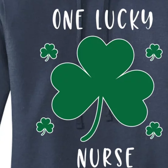 One Lucky Nurse St Patrick's Day Irish Shamrock Nurse Cute Gift Women's Pullover Hoodie