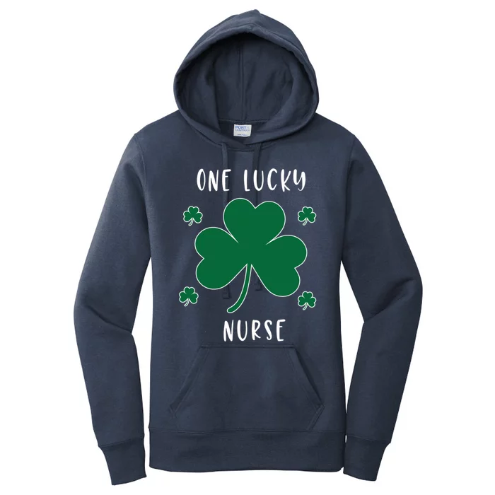 One Lucky Nurse St Patrick's Day Irish Shamrock Nurse Cute Gift Women's Pullover Hoodie