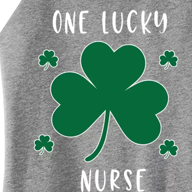 One Lucky Nurse St Patrick's Day Irish Shamrock Nurse Cute Gift Women’s Perfect Tri Rocker Tank