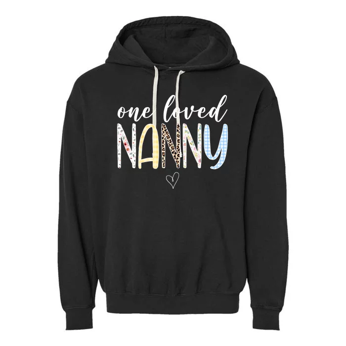 One Loved Nanny Cute Gift Garment-Dyed Fleece Hoodie