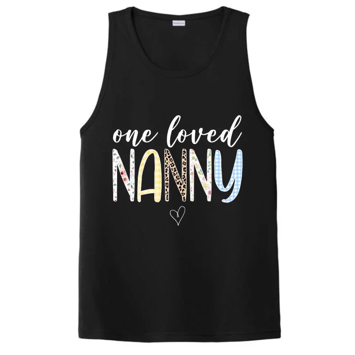 One Loved Nanny Cute Gift Performance Tank