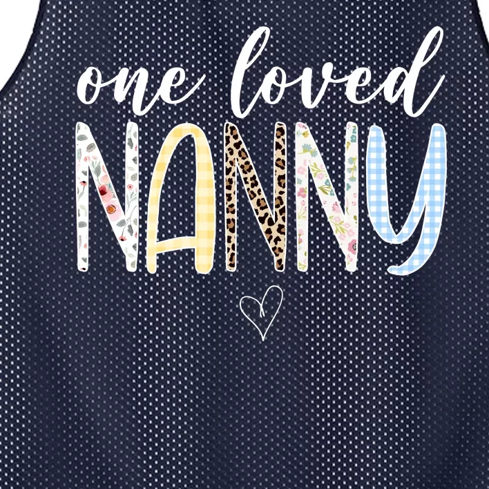 One Loved Nanny Cute Gift Mesh Reversible Basketball Jersey Tank