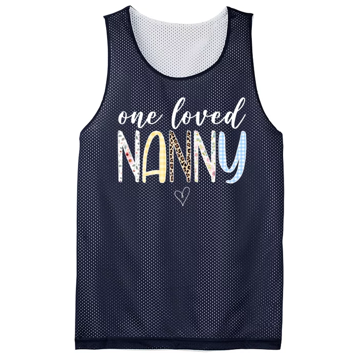 One Loved Nanny Cute Gift Mesh Reversible Basketball Jersey Tank