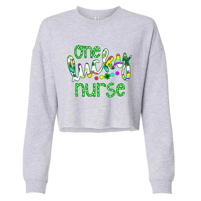 One Lucky Nurse Saint Paddys RN St Patricks Day Nurses Women Cropped Pullover Crew