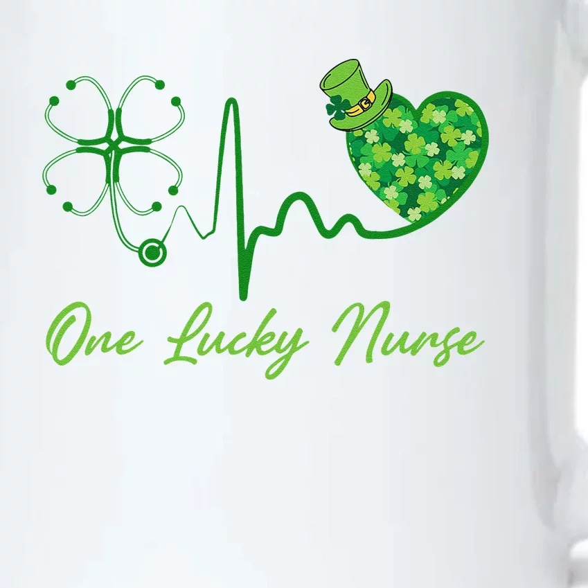 One Lucky Nurse Scrub RN ICU ER St Patricks Day Nurses Funny Black Color Changing Mug