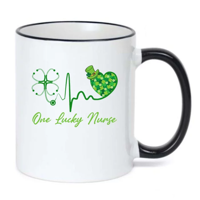 One Lucky Nurse Scrub RN ICU ER St Patricks Day Nurses Funny Black Color Changing Mug