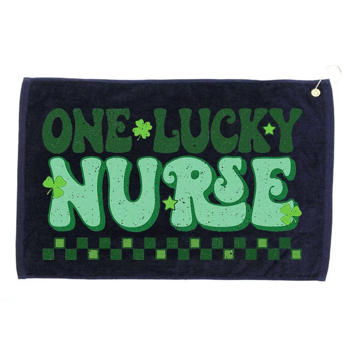 One Lucky Nurse Scrub RN ICU ER St Patricks Day Nurses Women Grommeted Golf Towel