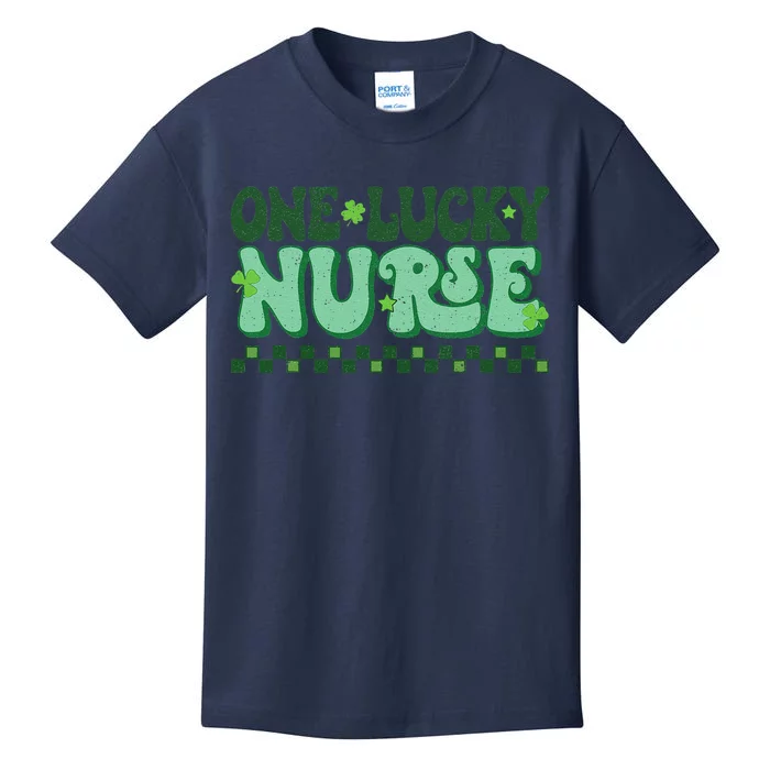 One Lucky Nurse Scrub RN ICU ER St Patricks Day Nurses Women Kids T-Shirt