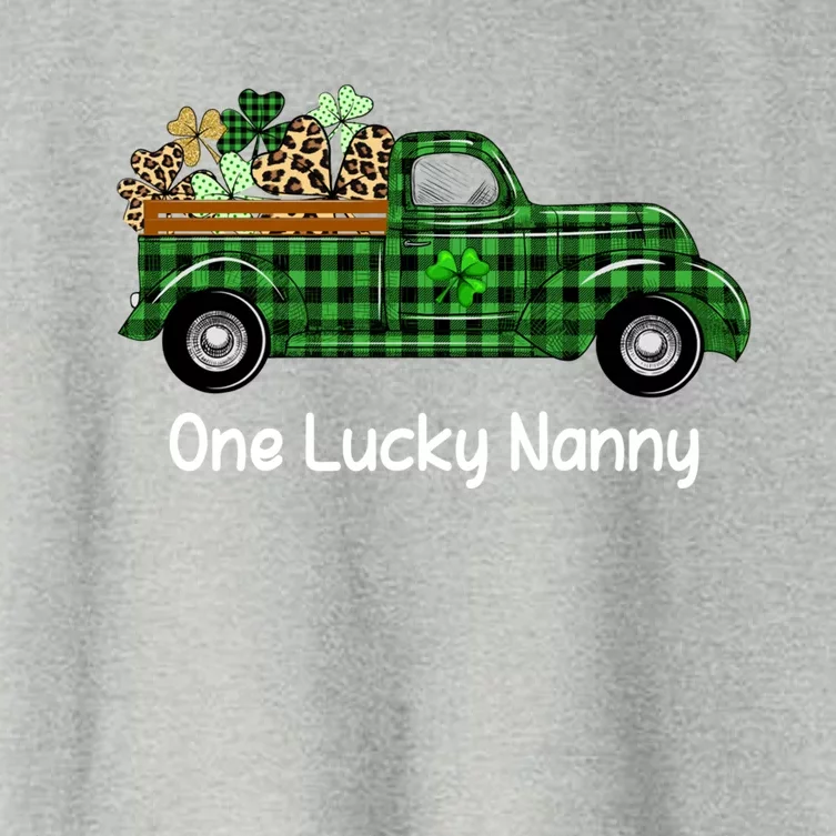 One Lucky Nanny Green Plaid Truck Shamrocks St Patrick's Day Gift Women's Crop Top Tee