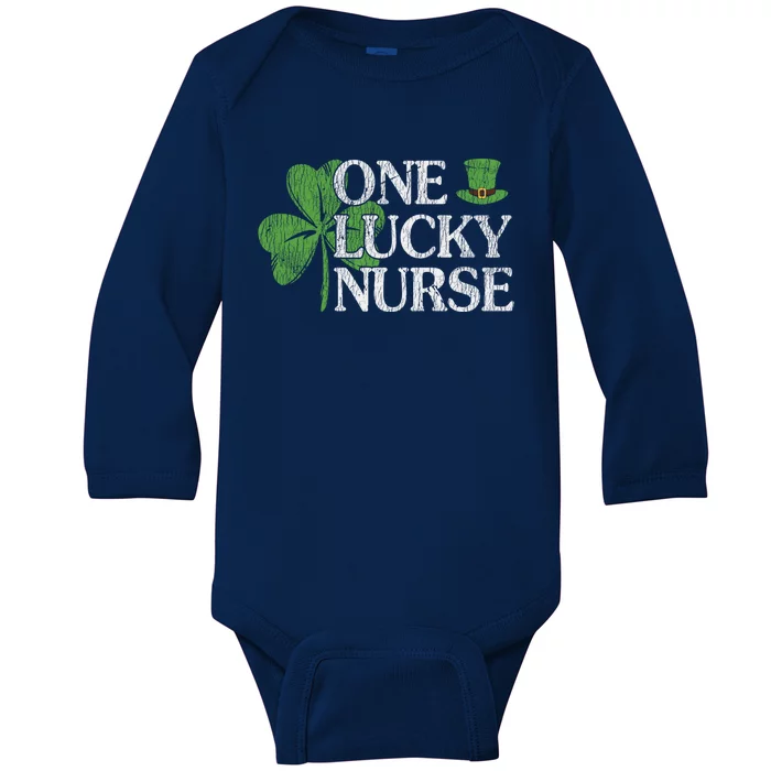 One Lucky Nurse St Patrick's Day Matching Students Nurses Gift Baby Long Sleeve Bodysuit