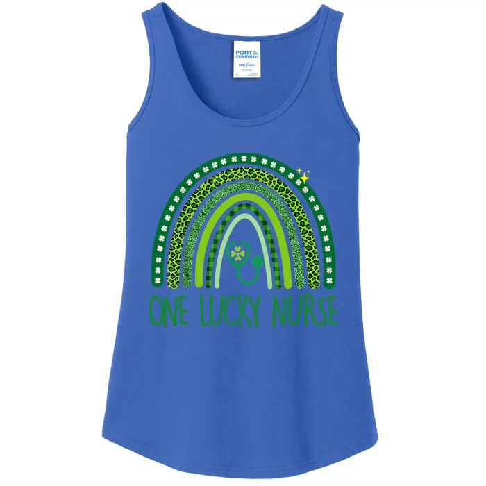 One Lucky Nurse Scrub Rn Icu Er St Patricks Day Nurses Gift Ladies Essential Tank