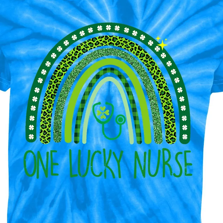 One Lucky Nurse Scrub Rn Icu Er St Patricks Day Nurses Gift Kids Tie-Dye T-Shirt