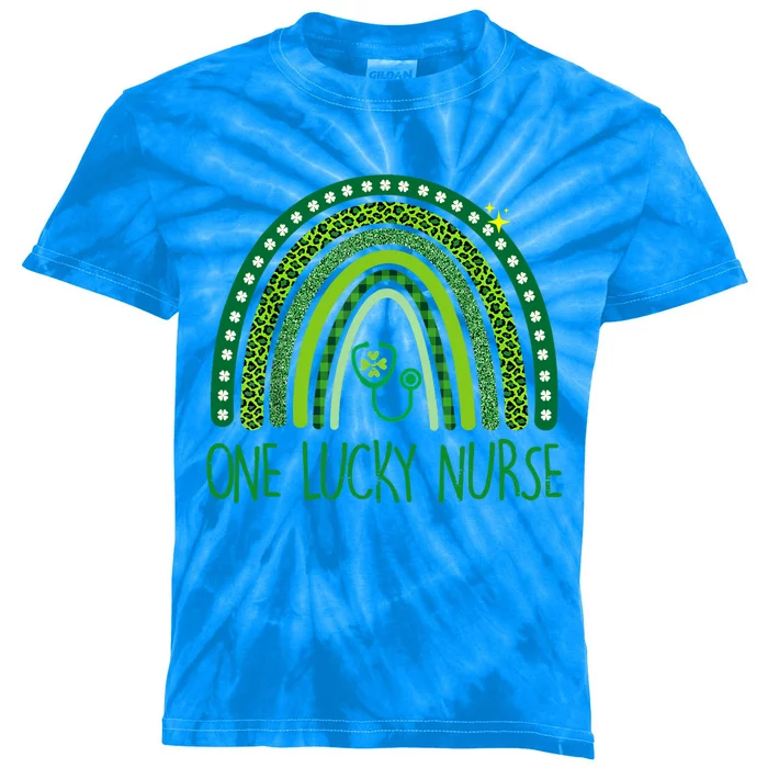 One Lucky Nurse Scrub Rn Icu Er St Patricks Day Nurses Gift Kids Tie-Dye T-Shirt