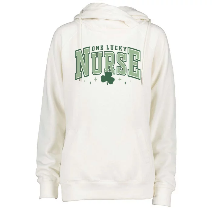 One Lucky Nurse St Patricks Day Womens Funnel Neck Pullover Hood