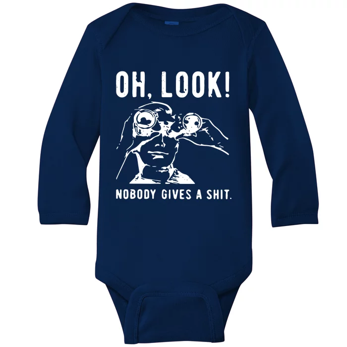 Oh Look Nobody Gives A Shit Offensive Men Nobody Cares Mocking Novelty Baby Long Sleeve Bodysuit