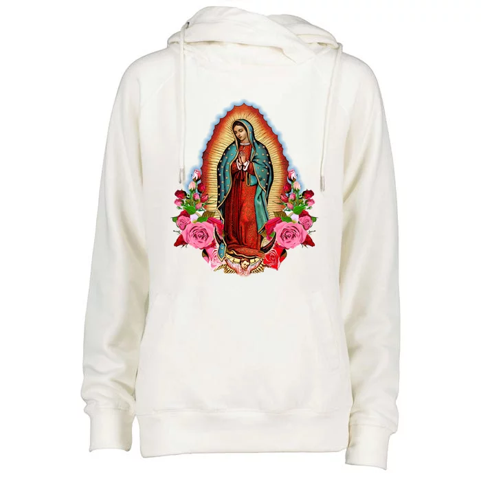 Our Lady Of Guadalupe Saint Virgin Mary Funny Gift Womens Funnel Neck Pullover Hood