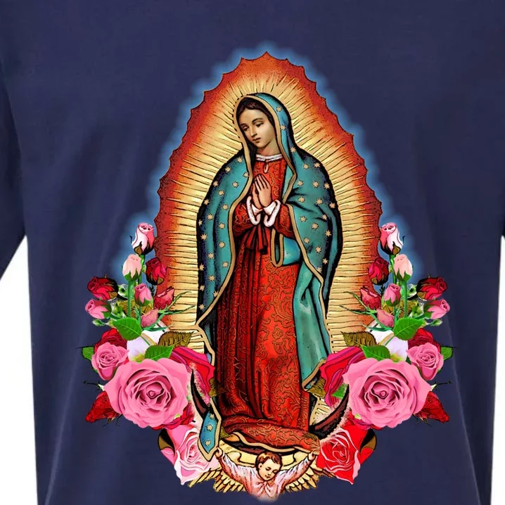 Our Lady Of Guadalupe Saint Virgin Mary Funny Gift Sueded Cloud Jersey T-Shirt