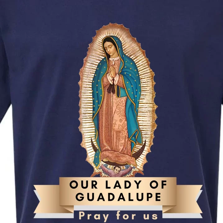 Our Lady Of Guadalupe Mary Catholic Religious Gift Sueded Cloud Jersey T-Shirt