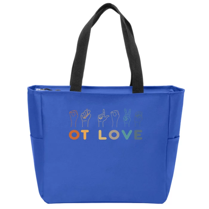 Ot Love Occupational Therapy Ot Month Cute Colorful Gift Zip Tote Bag