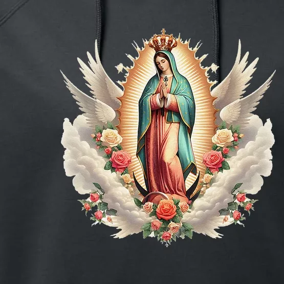 Our Lady Of Guadalupe Virgin Mary Catholic Saint Performance Fleece Hoodie