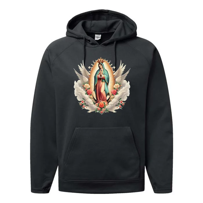 Our Lady Of Guadalupe Virgin Mary Catholic Saint Performance Fleece Hoodie