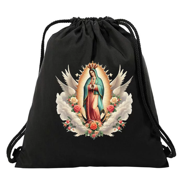 Our Lady Of Guadalupe Virgin Mary Catholic Saint Drawstring Bag