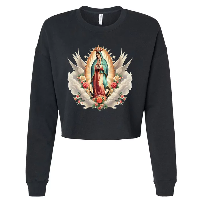 Our Lady Of Guadalupe Virgin Mary Catholic Saint Cropped Pullover Crew