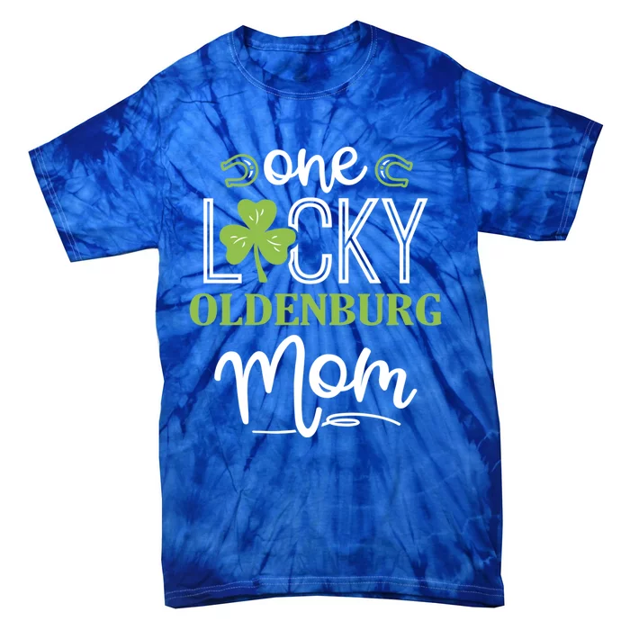 One Lucky Oldenburg Horse Mom Irish Horseback Riding Gift Tie-Dye T-Shirt