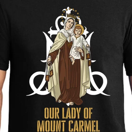 Our Lady Of Mount Carmel Marian Catholic Pajama Set