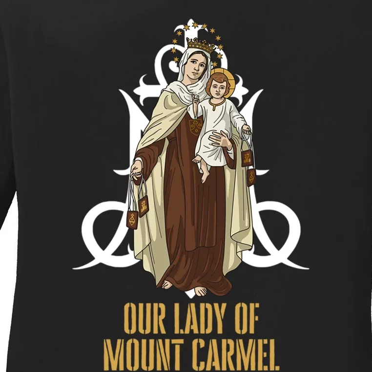 Our Lady Of Mount Carmel Marian Catholic Ladies Long Sleeve Shirt