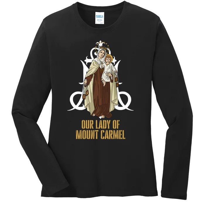 Our Lady Of Mount Carmel Marian Catholic Ladies Long Sleeve Shirt