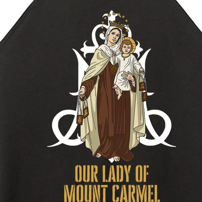 Our Lady Of Mount Carmel Marian Catholic Women’s Perfect Tri Rocker Tank