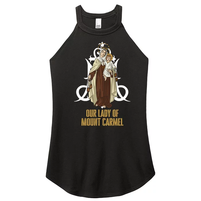 Our Lady Of Mount Carmel Marian Catholic Women’s Perfect Tri Rocker Tank