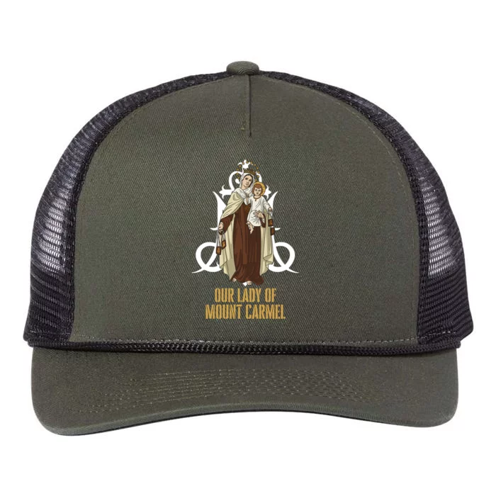 Our Lady Of Mount Carmel Marian Catholic Retro Rope Trucker Hat Cap