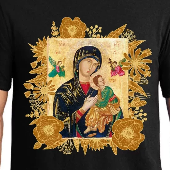 Our Lady Of Perpetual Help Blessed Mother Mary Catholic Icon Gift Pajama Set