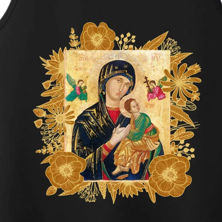 Our Lady Of Perpetual Help Blessed Mother Mary Catholic Icon Gift Performance Tank