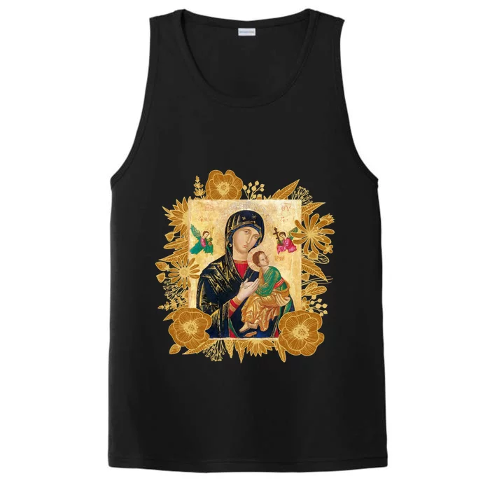 Our Lady Of Perpetual Help Blessed Mother Mary Catholic Icon Gift Performance Tank