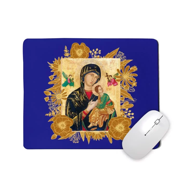 Our Lady Of Perpetual Help Blessed Mother Mary Catholic Icon Gift Mousepad