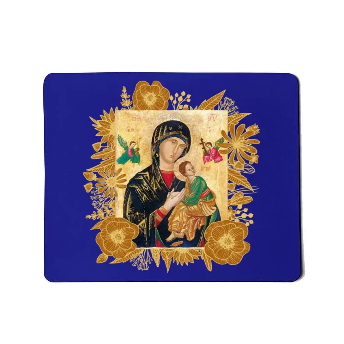 Our Lady Of Perpetual Help Blessed Mother Mary Catholic Icon Gift Mousepad