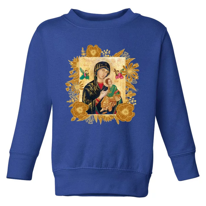 Our Lady Of Perpetual Help Blessed Mother Mary Catholic Icon Gift Toddler Sweatshirt