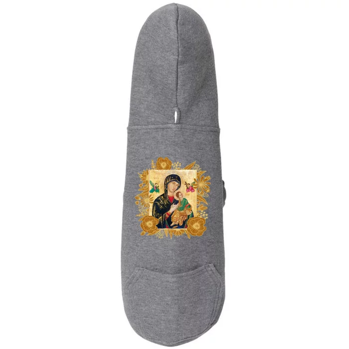 Our Lady Of Perpetual Help Blessed Mother Mary Catholic Icon Gift Doggie 3-End Fleece Hoodie